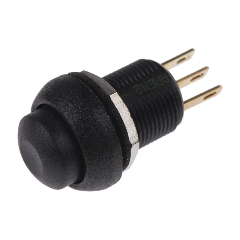 APEM IM Series Push Button Switch, Momentary, Panel Mount, 13.6 mm Cutout, SPDT Contact, IP67, Black Actuator IMR7Z422104UL