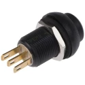 APEM IM Series Push Button Switch, Momentary, Panel Mount, 13.6 mm Cutout, SPDT Contact, IP67, Black Actuator IMR7Z422104UL