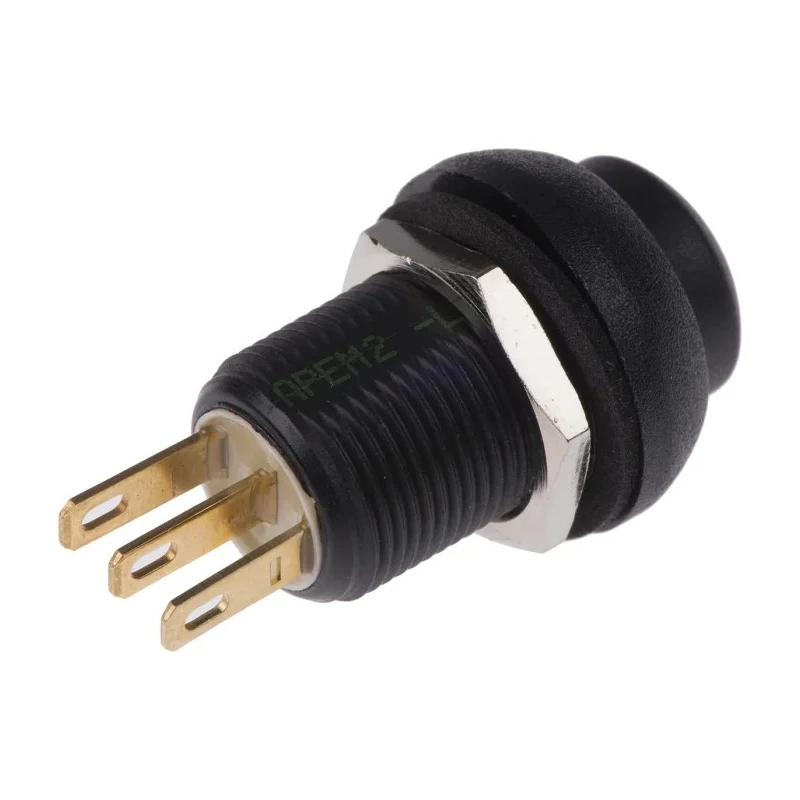 APEM IM Series Push Button Switch, Momentary, Panel Mount, 13.6 mm Cutout, SPDT Contact, IP67, Black Actuator IMR7Z422104UL