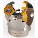 Pramet 19° Face Mill 80 mm Diameter, Bore 27 mm, 5 Inserts, 2 mm Cut Depth, Height 50 mm 80A05R-S19PD09-C