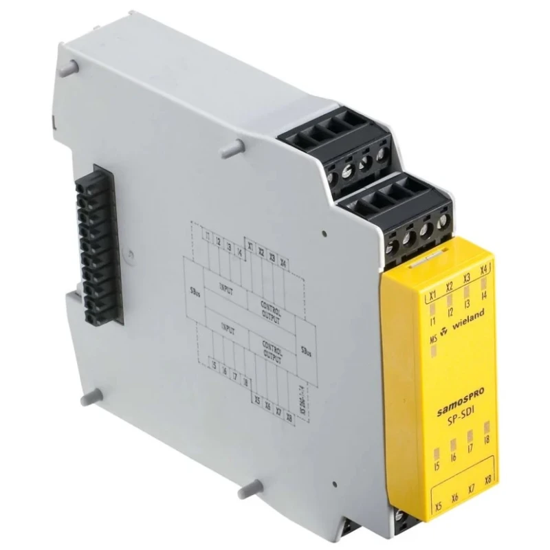 Wieland SP-SDI Series Safety IO Input Module, 8 Inputs, 2 Outputs, 24V DC, 1.8W Power R1.190.0050.0