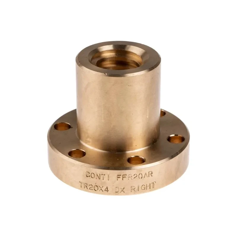RS PRO Flanged Round Nut for Lead Screw 4 mm Lead Size, 20 mm Shaft Diameter, Bronze, 44 mm Length 862-5339