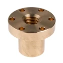 RS PRO Flanged Round Nut for Lead Screw 4 mm Lead Size, 20 mm Shaft Diameter, Bronze, 44 mm Length 862-5339