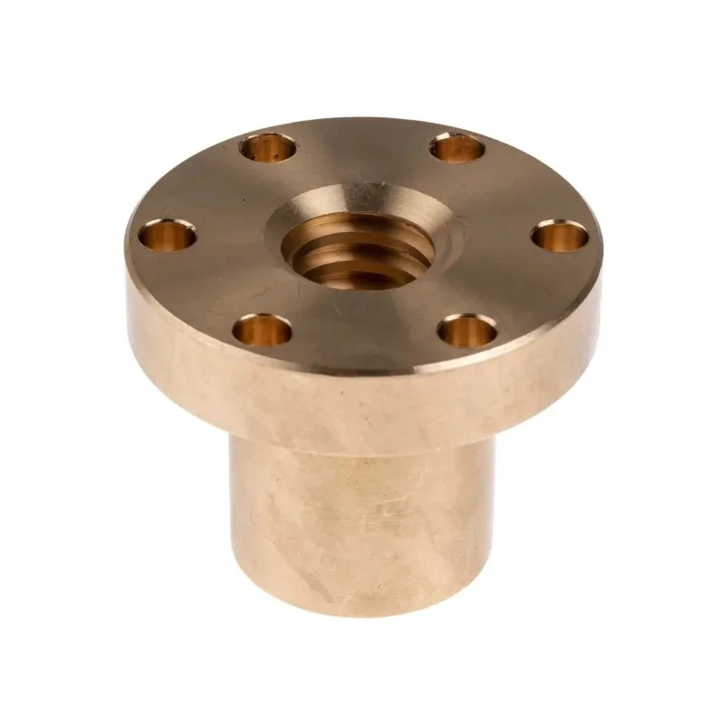RS PRO Flanged Round Nut for Lead Screw 4 mm Lead Size, 20 mm Shaft Diameter, Bronze, 44 mm Length 862-5339