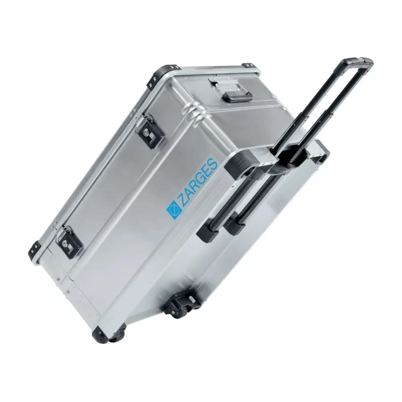 Zarges Metal Waterproof Watertight Wheeled Transit Case Aluminium, 500 mm x 385 mm x 800 mm 41813