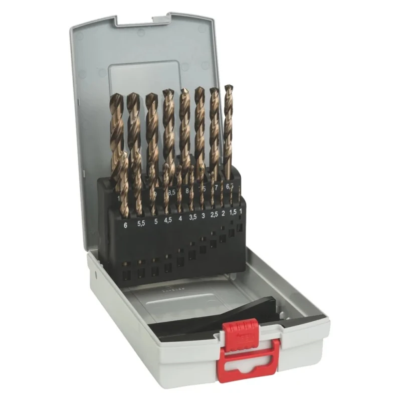 Bosch 19-Piece HSS-Co Twist Drill Bit Set for Metal, Sizes 1-10 mm 2608587014