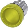 Siemens Yellow Pilot Light Head, 22 mm Cutout, Metal Bezel, IP69K Panel Mount SIRIUS ACT 3SU1051-6AA30-0AA0
