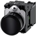 Siemens SIRIUS ACT 3SU11 Series Push Button Complete Unit, Panel Mount, 22mm Cutout, Black, SPST, IP66 3SU1100-0AB10-1BA0