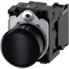 Siemens SIRIUS ACT 3SU11 Series Push Button Complete Unit, Panel Mount, 22mm Cutout, Black, SPST, IP66 3SU1100-0AB10-1BA0