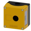 Siemens Yellow Plastic SIRIUS ACT 3SU18 Push Button Enclosure 1 Hole 22 mm Diameter 3SU1801-0AA00-0AB2