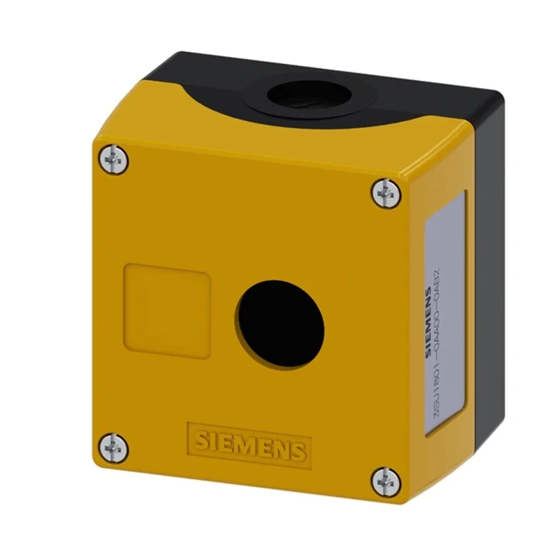 Siemens Yellow Plastic SIRIUS ACT 3SU18 Push Button Enclosure 1 Hole 22 mm Diameter 3SU1801-0AA00-0AB2