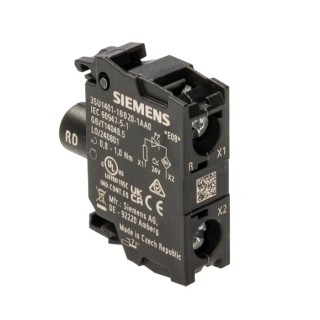 Siemens 3SU1 Series LED Light Block Red, 24 V AC/DC, 20mA Current Rating 3SU1401-1BB20-1AA0