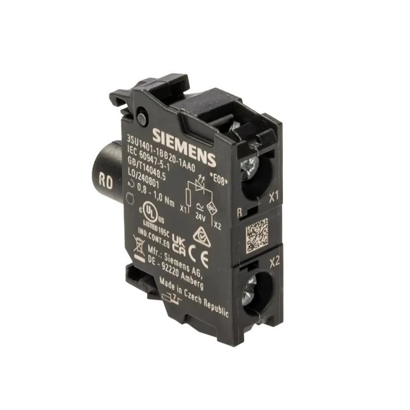 Siemens 3SU1 Series LED Light Block Red, 24 V AC/DC, 20mA Current Rating 3SU1401-1BB20-1AA0