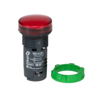 Schneider Electric Panel Mount Red LED Pilot Light 24V AC/DC 22 mm Cutout IP66 Harmony XB5 XB5EVB4