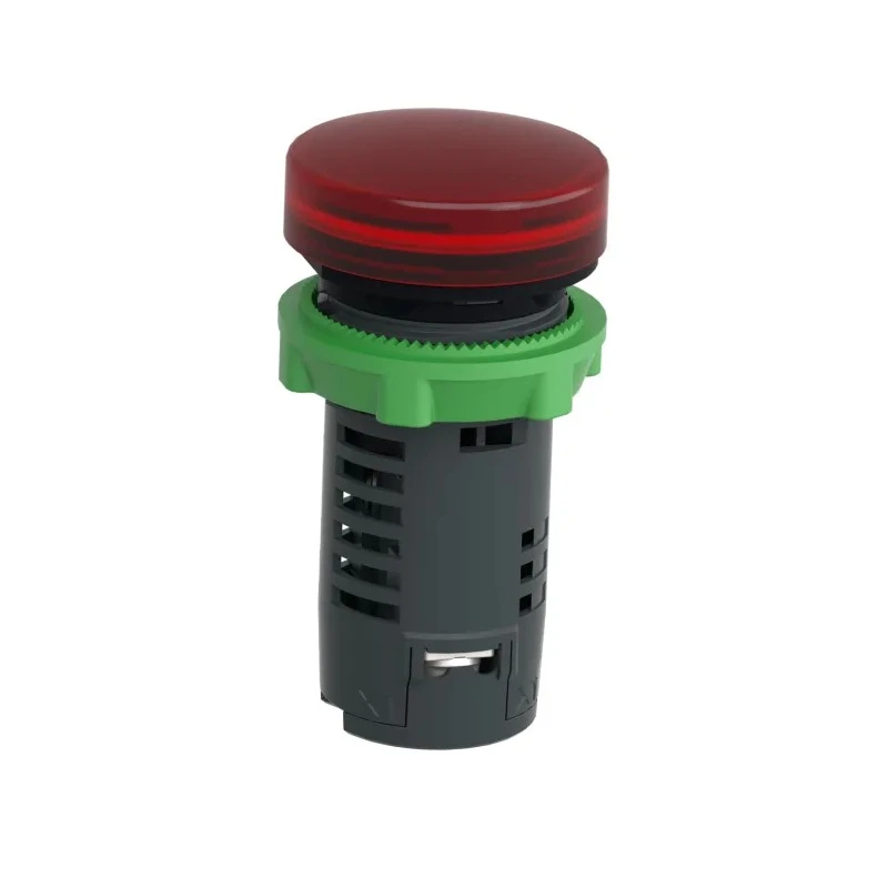 Schneider Electric Panel Mount Red LED Pilot Light Harmony XB5 22 mm Cutout 110V AC, 120V AC, IP66 XB5EVG4
