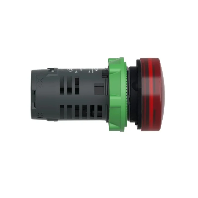 Schneider Electric Panel Mount Red LED Pilot Light Harmony XB5 22 mm Cutout 110V AC, 120V AC, IP66 XB5EVG4
