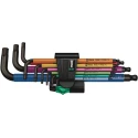 Wera 9 Piece L Metric Hex Key Set, Hex Size 1.5 to 10 mm, Steel, Black Finish 05073593001