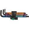 Wera 9 Piece L Metric Hex Key Set, Hex Size 1.5 to 10 mm, Steel, Black Finish 05073593001