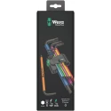 Wera 9 Piece L Metric Hex Key Set, Hex Size 1.5 to 10 mm, Steel, Black Finish 05073593001