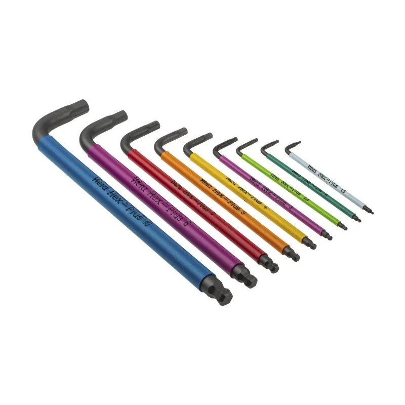 Wera 9 Piece L Metric Hex Key Set, Hex Size 1.5 to 10 mm, Steel, Black Finish 05073593001