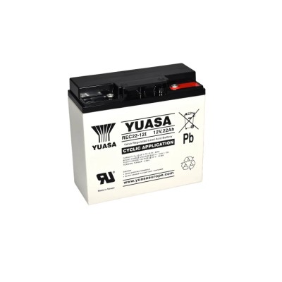 Yuasa VRLA AGM Sealed Lead Acid Battery 12 V, 22 Ah, M5 Insert Terminal, 76.2mm x 167mm REC22-12I