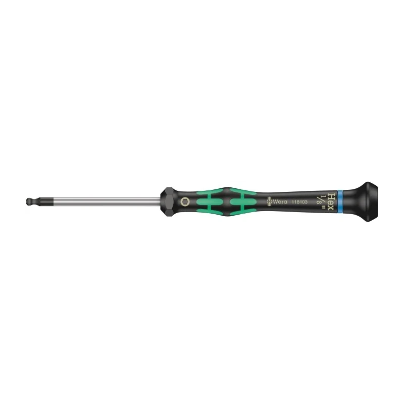 Wera Precision Screwdriver 1/8 in Tip, 157mm Overall 05118130001