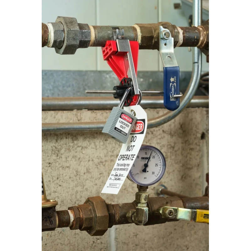 Brady Red 1-Lock Lockout Metal Ball Valve Lockout with 7.14 mm Shackle Diameter 121541
