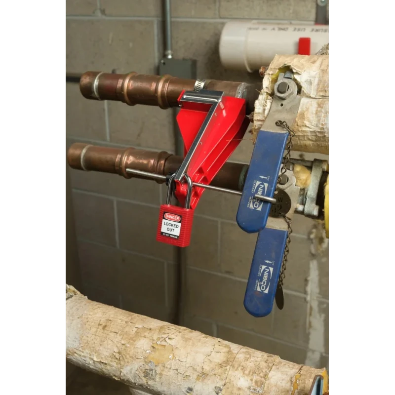 Brady Red 1-Lock Lockout Metal Ball Valve Lockout with 7.14 mm Shackle Diameter 121541