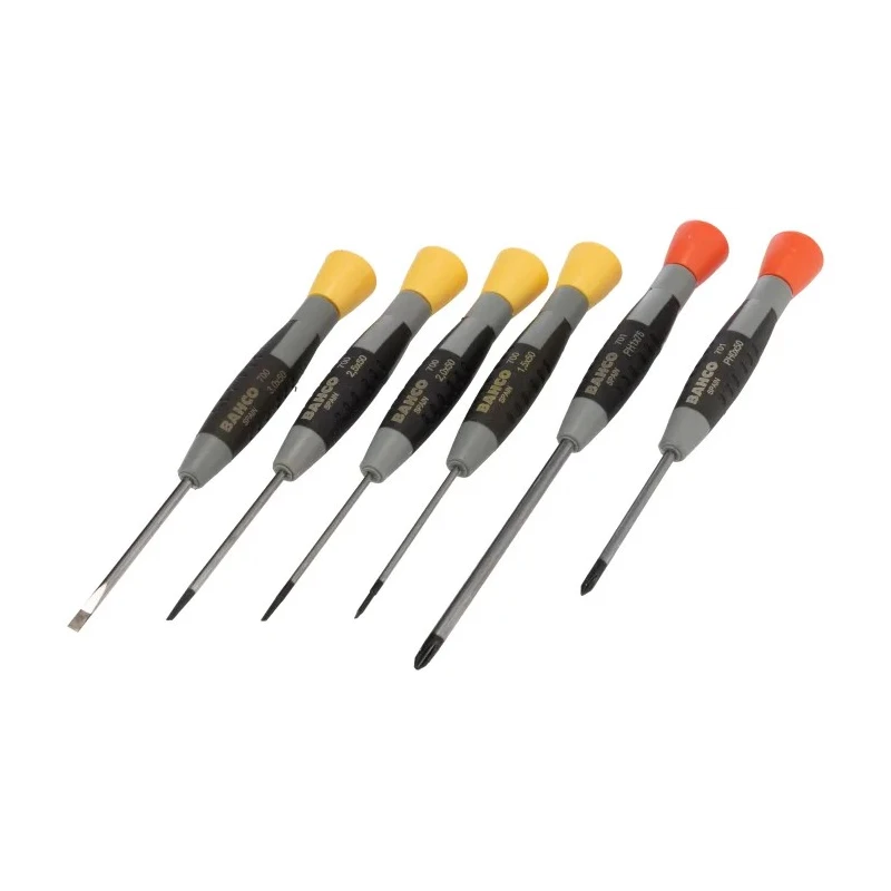 Bahco Phillips and Slotted Precision Screwdriver Set, 6-Piece, ISO 2380-1A Standard, Spain Origin 706-1