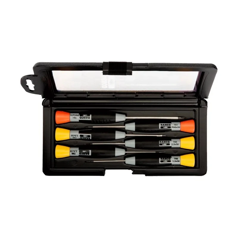 Bahco Phillips and Slotted Precision Screwdriver Set, 6-Piece, ISO 2380-1A Standard, Spain Origin 706-1