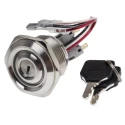 RS PRO IP40 Key Switch DPDT 5A 2-Way Stainless Steel Latching Switch IP40 IP Rating IP40 IP40