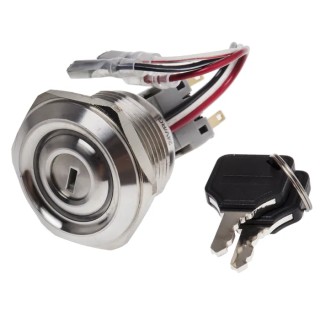 RS PRO IP40 Key Switch DPDT 5A 2-Way Stainless Steel Latching Switch IP40 IP Rating IP40 IP40