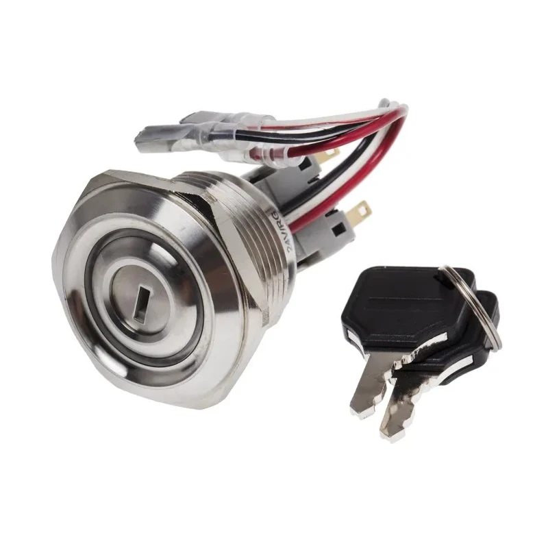 RS PRO IP40 Key Switch DPDT 5A 2-Way Stainless Steel Latching Switch IP40 IP Rating IP40 IP40