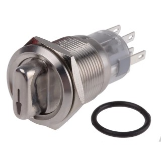 RS PRO Anti-Vandal Maintained Illuminated Selector Switch On-On 2 Positions IP67 Stainless Steel 877-1996