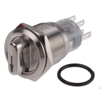 RS PRO Anti-Vandal Maintained Illuminated Selector Switch On-On 2 Positions IP67 Stainless Steel 877-1996