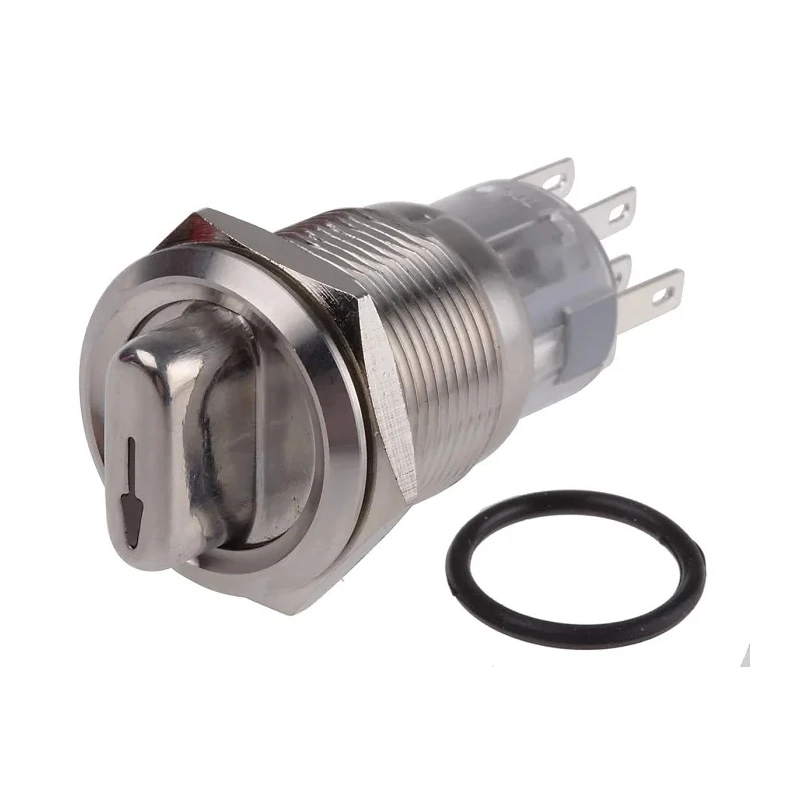 RS PRO Anti-Vandal Maintained Illuminated Selector Switch On-On 2 Positions IP67 Stainless Steel 877-1996