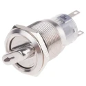 RS PRO Anti-Vandal IP67 Stainless Steel Rotary Selector Switch 19mm 12V/24V/220V LED Illumination 877-1974