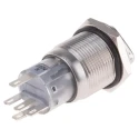 RS PRO Anti-Vandal IP67 Stainless Steel Rotary Selector Switch 19mm 12V/24V/220V LED Illumination 877-1974