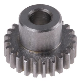 RS PRO Steel 24 Teeth Spur Gear, 0.8 Module, 6mm Bore, 19.2 mm Pitch Diameter, 12 mm Hub Diameter 878-7869