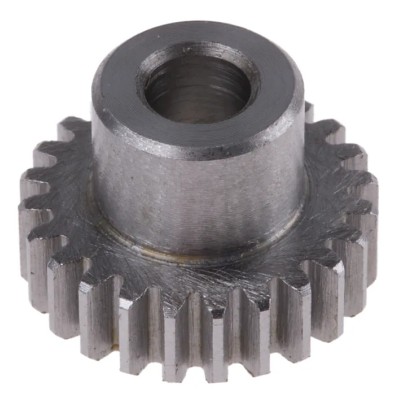 RS PRO Steel 24 Teeth Spur Gear, 0.8 Module, 6mm Bore, 19.2 mm Pitch Diameter, 12 mm Hub Diameter 878-7869