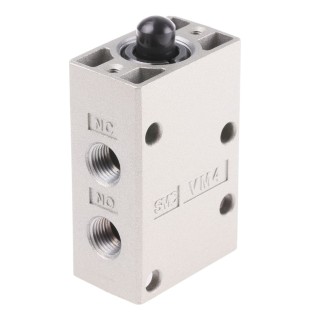 SMC Basic Pneumatic Manual Control Valve Series VM400 Rc 1/8 3-Port Aluminium Alloy Body 1 Mpa Operating Pressure