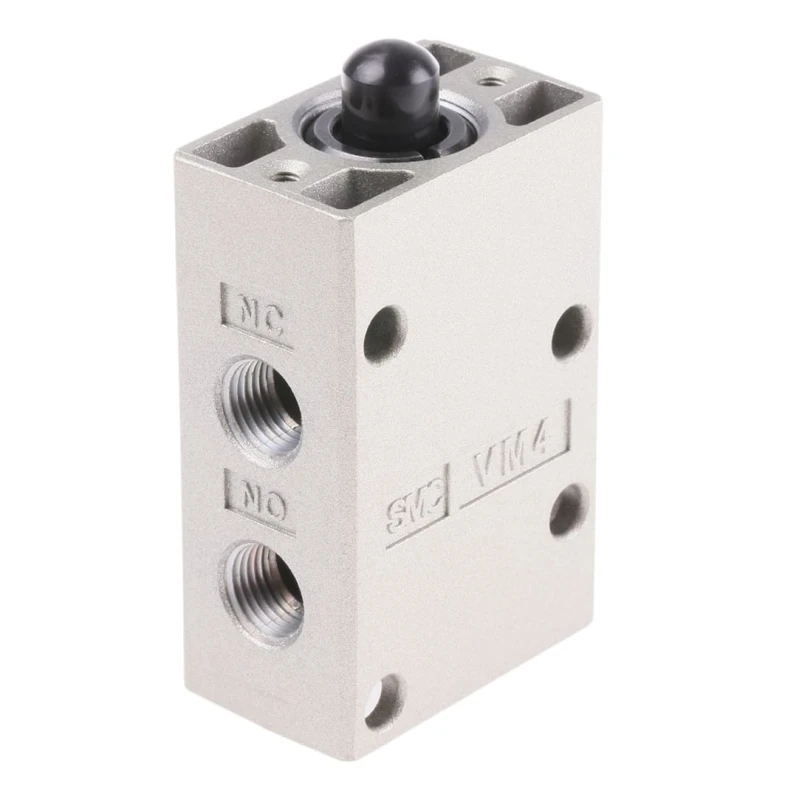 SMC Basic Pneumatic Manual Control Valve Series VM400 Rc 1/8 3-Port Aluminium Alloy Body 1 Mpa Operating Pressure 