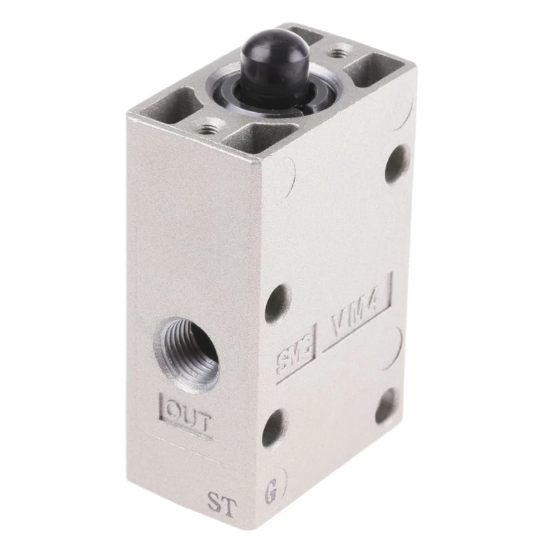SMC Basic Pneumatic Manual Control Valve Series VM400 Rc 1/8 3-Port Aluminium Alloy Body 1 Mpa Operating Pressure 