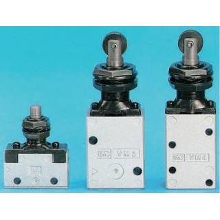 SMC Plunger Pneumatic Manual Control Valve VM400 Series Rc Rc 1/8, 3/2 Function, Aluminium Alloy