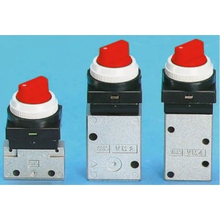 SMC Twist Selector Pneumatic Manual Control Valve VM430-01-34R VM400 Series Rc 1/8, 3/2 Valve Function, Aluminium Alloy Body