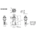 SMC Twist Selector Pneumatic Manual Control Valve VM430-01-34R VM400 Series Rc 1/8, 3/2 Valve Function, Aluminium Alloy Body