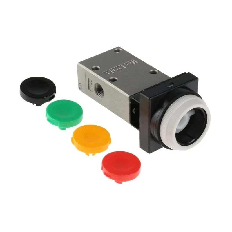 SMC Push Button Pneumatic Manual Control Valve 1/8 in Thread Size, 3/2 Function, Aluminium Alloy Body, 1 MPa Max VM430-01-33