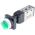 SMC Twist Selector Pneumatic Manual Control Valve VFM300 Series Rc 1/4, 5/2 Way, Aluminium Alloy Body 0.9 MPa VFM350-02-34G