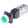 SMC Twist Selector Pneumatic Manual Control Valve VFM300 Series Rc 1/4, 5/2 Way, Aluminium Alloy Body 0.9 MPa VFM350-02-34G