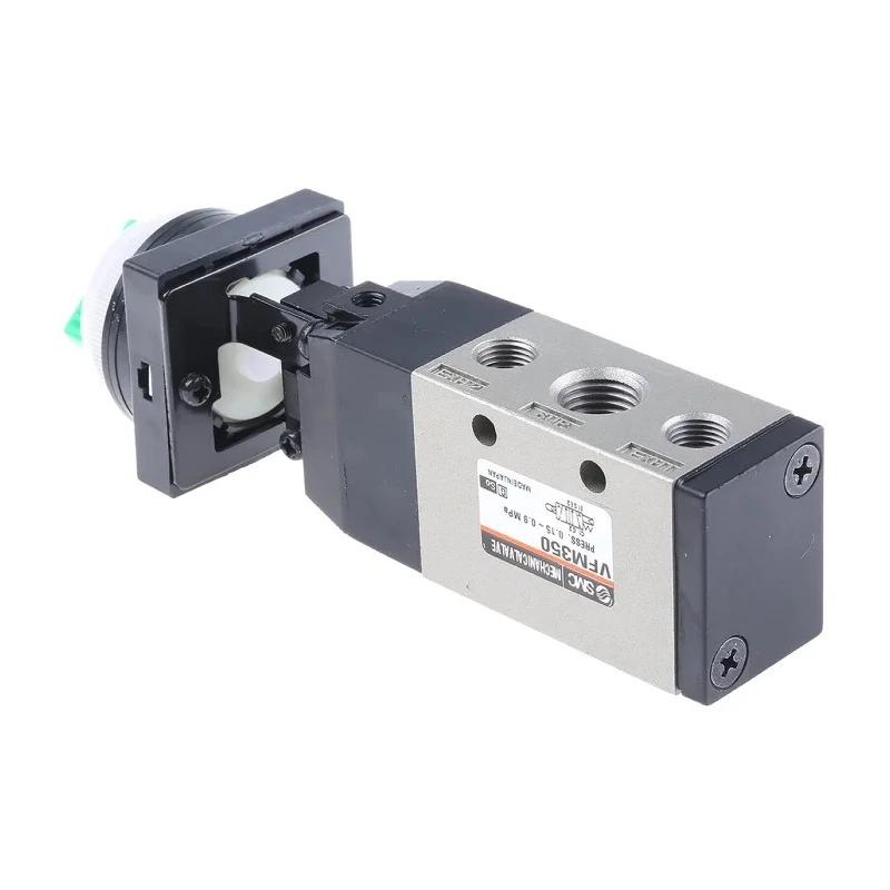 SMC Twist Selector Pneumatic Manual Control Valve VFM300 Series Rc 1/4, 5/2 Way, Aluminium Alloy Body 0.9 MPa VFM350-02-34G